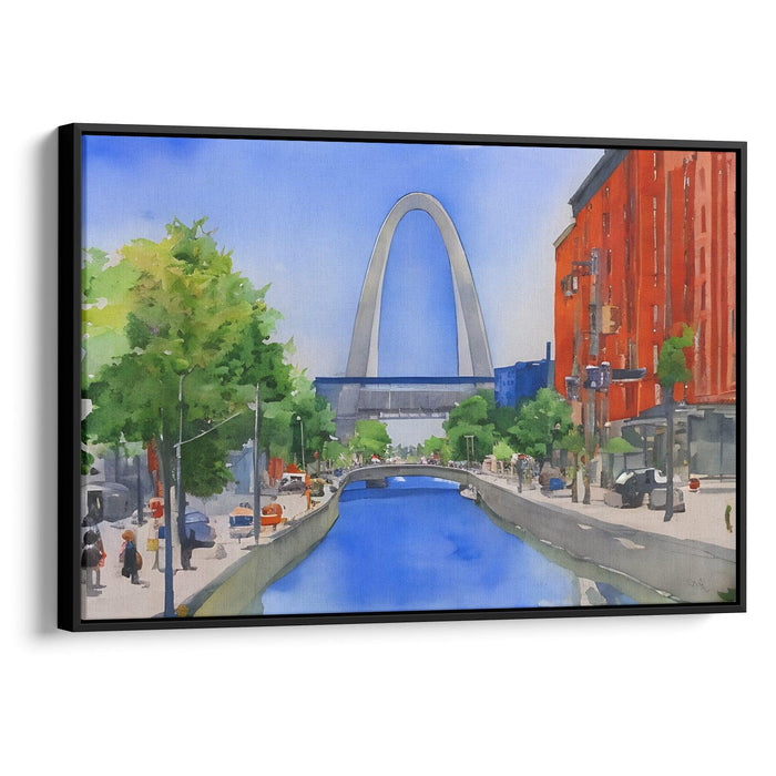 Watercolor St. Louis Arch Print - Canvas Art Print by Kanvah