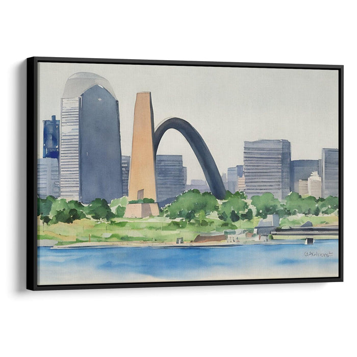 Watercolor St. Louis Arch Print - Canvas Art Print by Kanvah