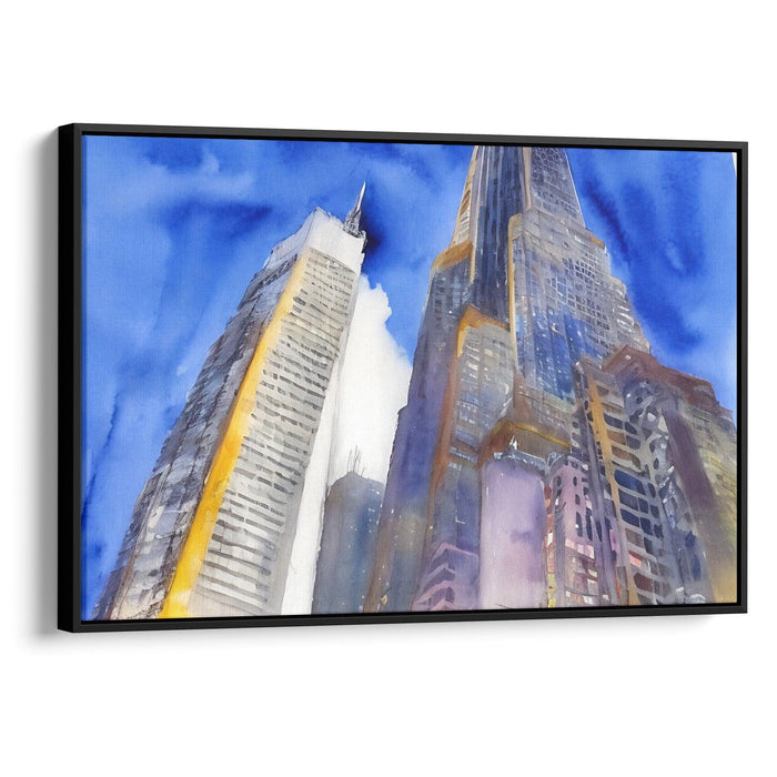 Watercolor Willis Tower Print - Canvas Art Print by Kanvah