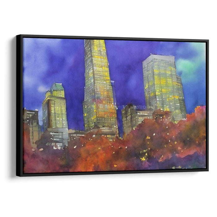 Watercolor Willis Tower Print - Canvas Art Print by Kanvah