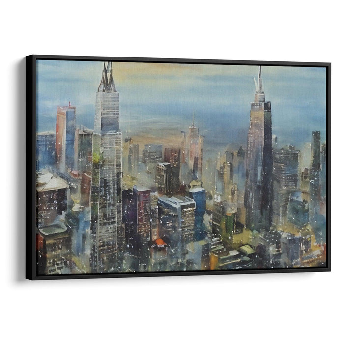 Watercolor Willis Tower Print - Canvas Art Print by Kanvah