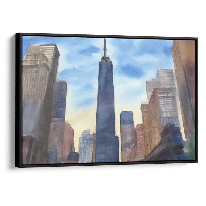 Watercolor Willis Tower Print - Canvas Art Print by Kanvah