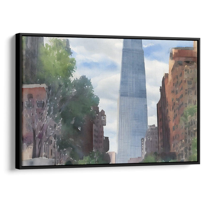 Watercolor Willis Tower Print - Canvas Art Print by Kanvah