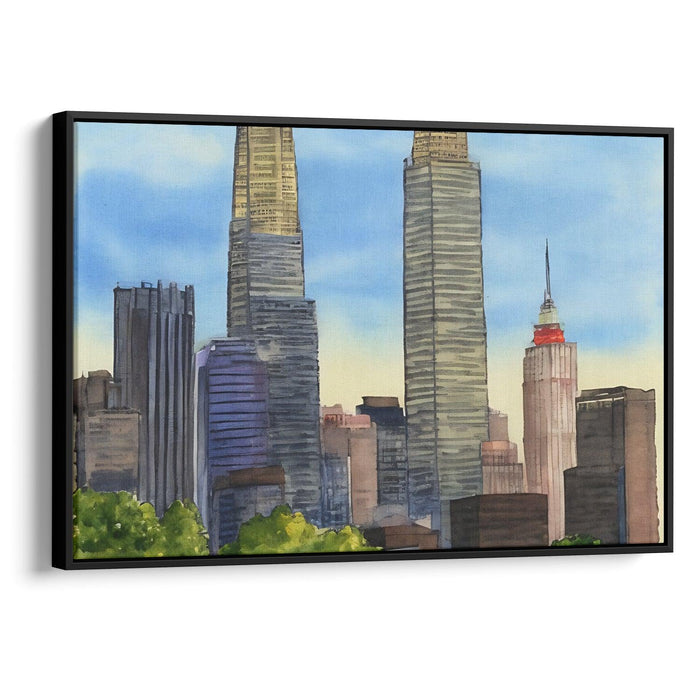 Watercolor Willis Tower Print - Canvas Art Print by Kanvah