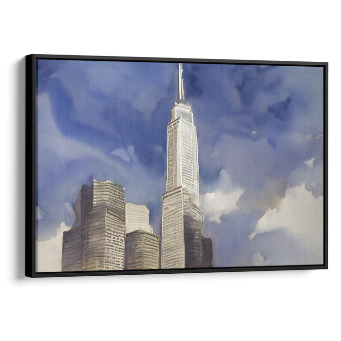 Watercolor Willis Tower Print - Canvas Art Print by Kanvah