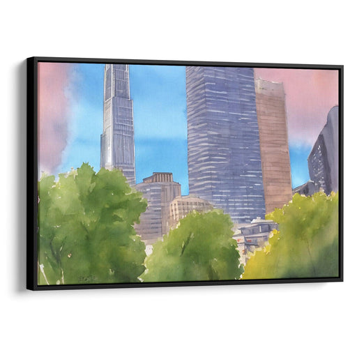 Watercolor Willis Tower Print - Canvas Art Print by Kanvah