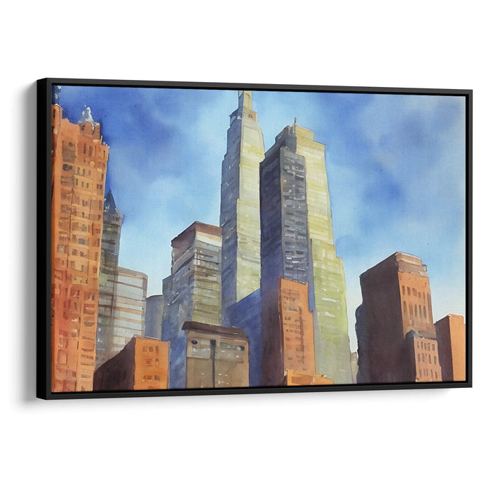 Watercolor Willis Tower Print - Canvas Art Print by Kanvah