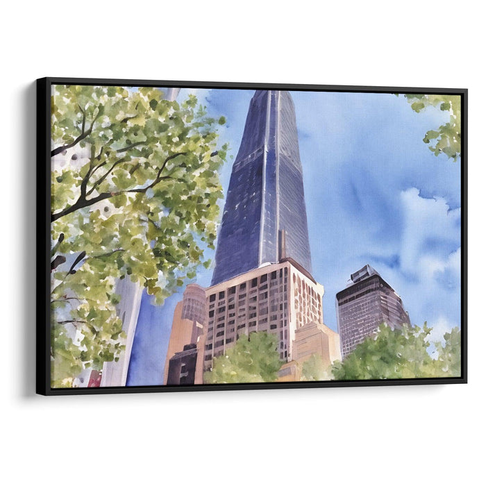 Watercolor Willis Tower Print - Canvas Art Print by Kanvah