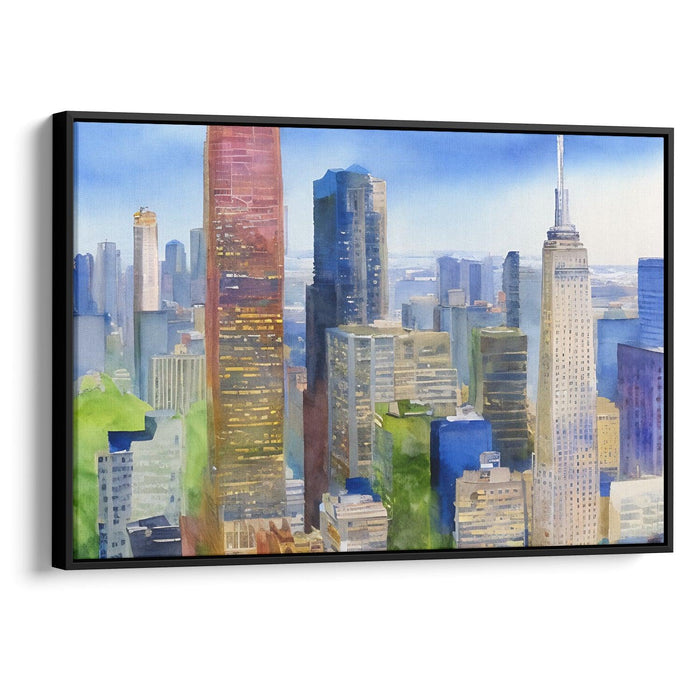 Watercolor Willis Tower Print - Canvas Art Print by Kanvah