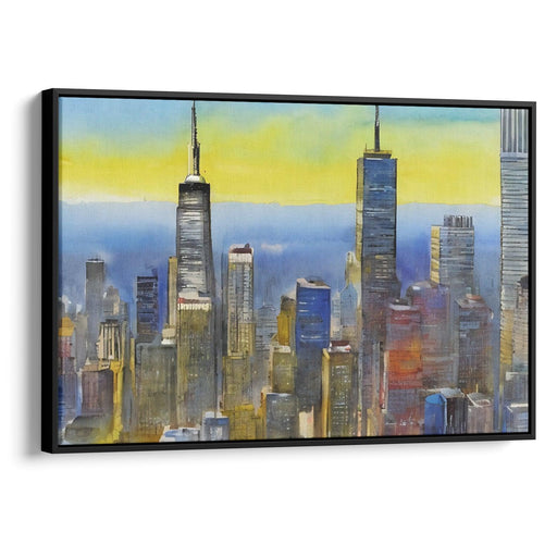 Watercolor Willis Tower Print - Canvas Art Print by Kanvah