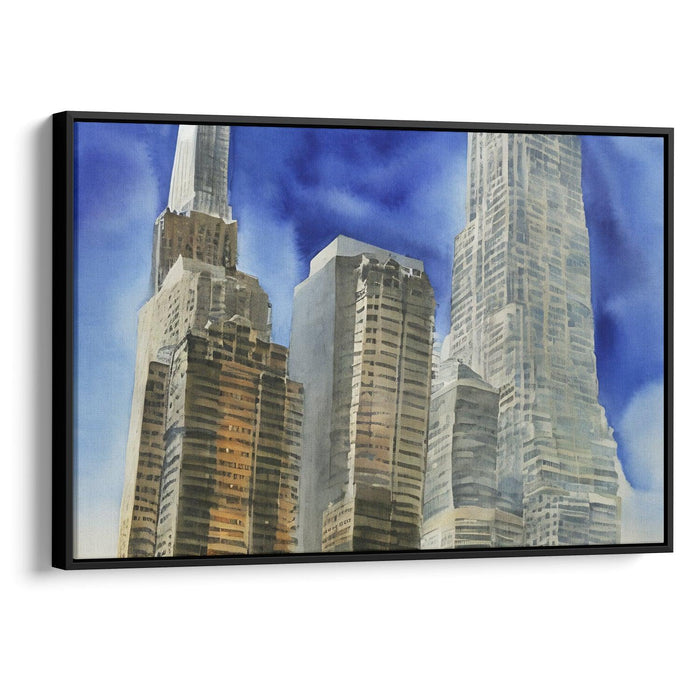 Watercolor Willis Tower Print - Canvas Art Print by Kanvah