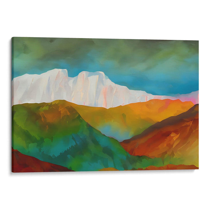 Abstract Rocky Mountains Print - Canvas Art Print by Kanvah