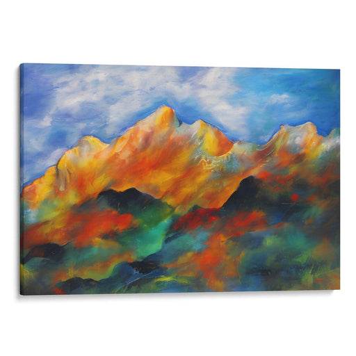 Abstract Rocky Mountains Print - Canvas Art Print by Kanvah