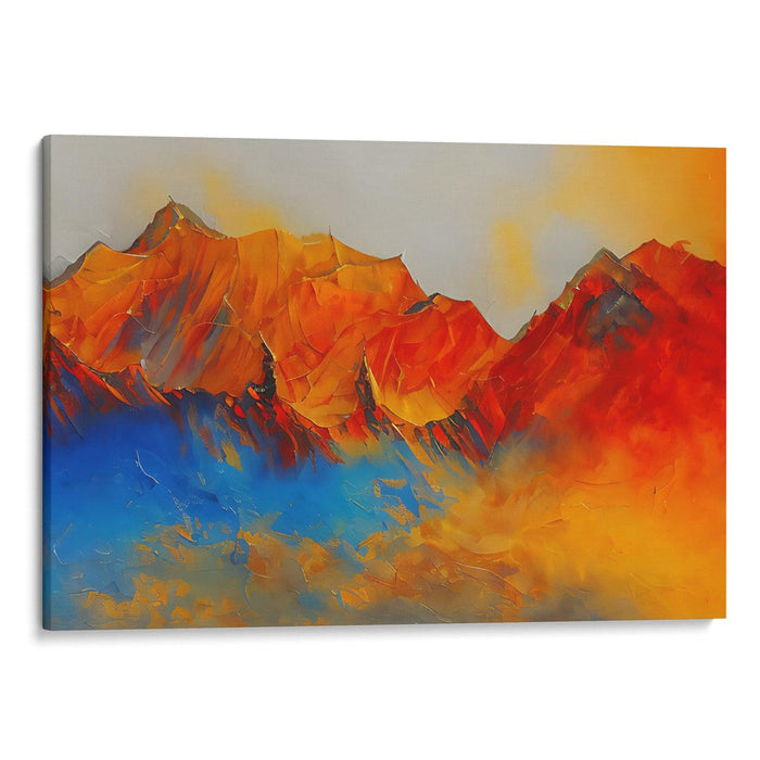 Abstract Rocky Mountains Print - Canvas Art Print by Kanvah