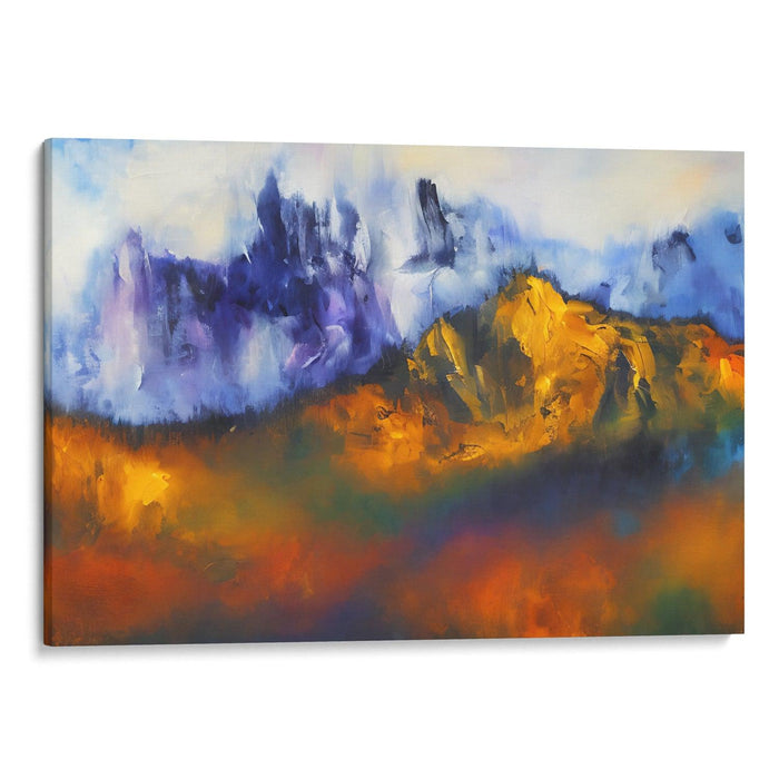 Abstract Rocky Mountains Print - Canvas Art Print by Kanvah