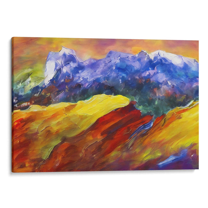 Abstract Rocky Mountains Print - Canvas Art Print by Kanvah