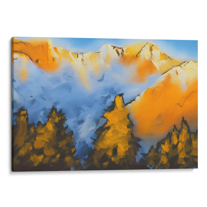 Abstract Rocky Mountains Print - Canvas Art Print by Kanvah