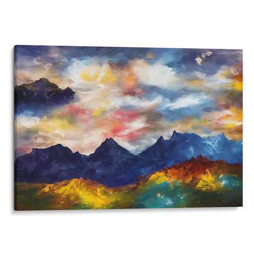 Abstract Rocky Mountains Print - Canvas Art Print by Kanvah