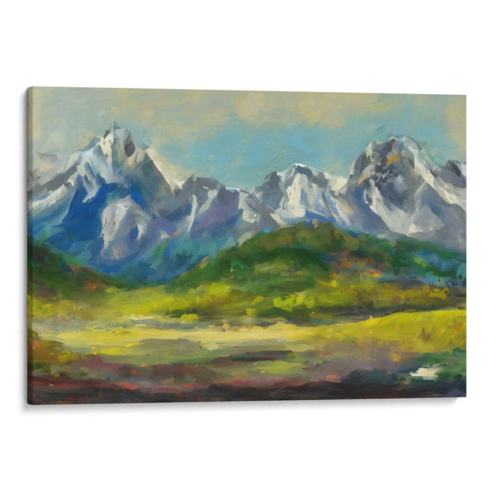 Abstract Rocky Mountains Print - Canvas Art Print by Kanvah