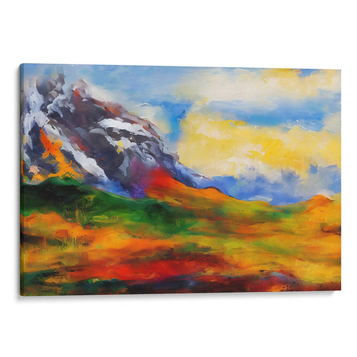 Abstract Rocky Mountains Print - Canvas Art Print by Kanvah