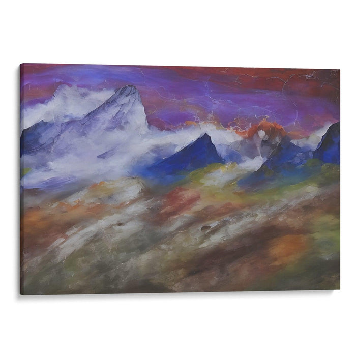 Abstract Rocky Mountains Print - Canvas Art Print by Kanvah