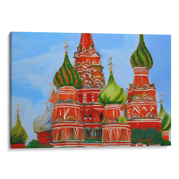 Abstract St. Basil's Cathedral Print - Canvas Art Print by Kanvah