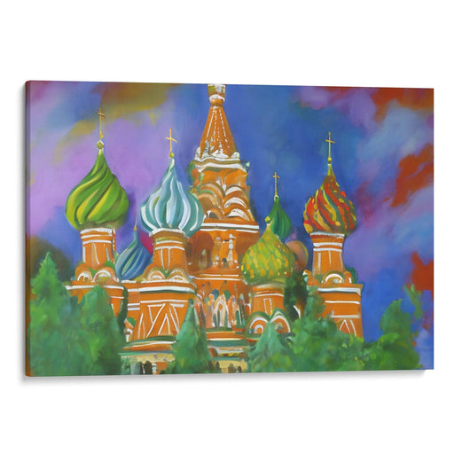 Abstract St. Basil's Cathedral Print - Canvas Art Print by Kanvah