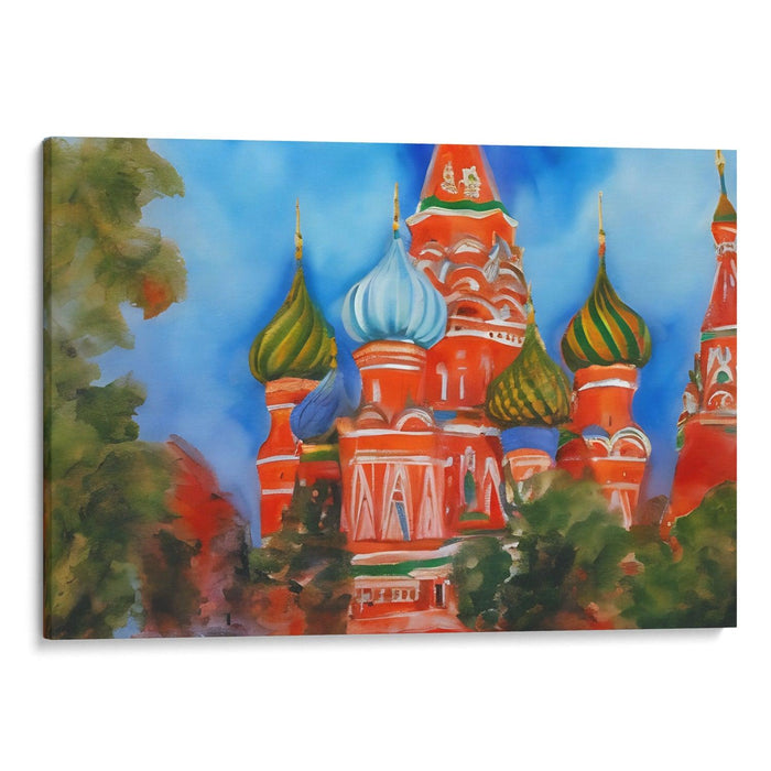 Abstract St. Basil's Cathedral Print - Canvas Art Print by Kanvah