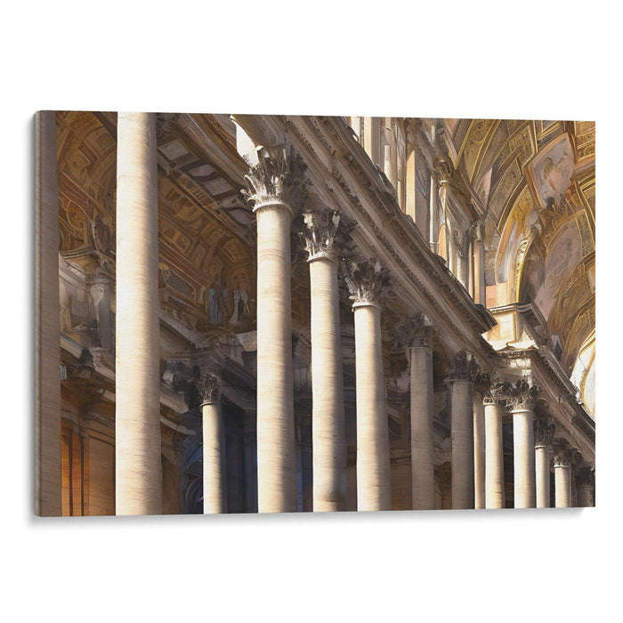 Abstract Colonnade of St. Peter's Basilica Print - Canvas Art Print by Kanvah