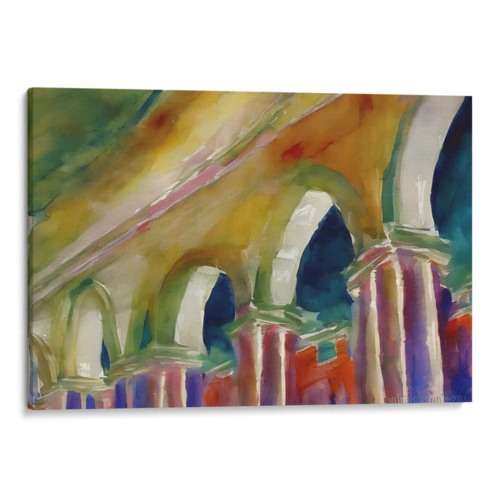 Abstract Colonnade of St. Peter's Basilica Print - Canvas Art Print by Kanvah