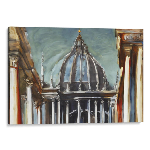 Abstract Colonnade of St. Peter's Basilica Print - Canvas Art Print by Kanvah