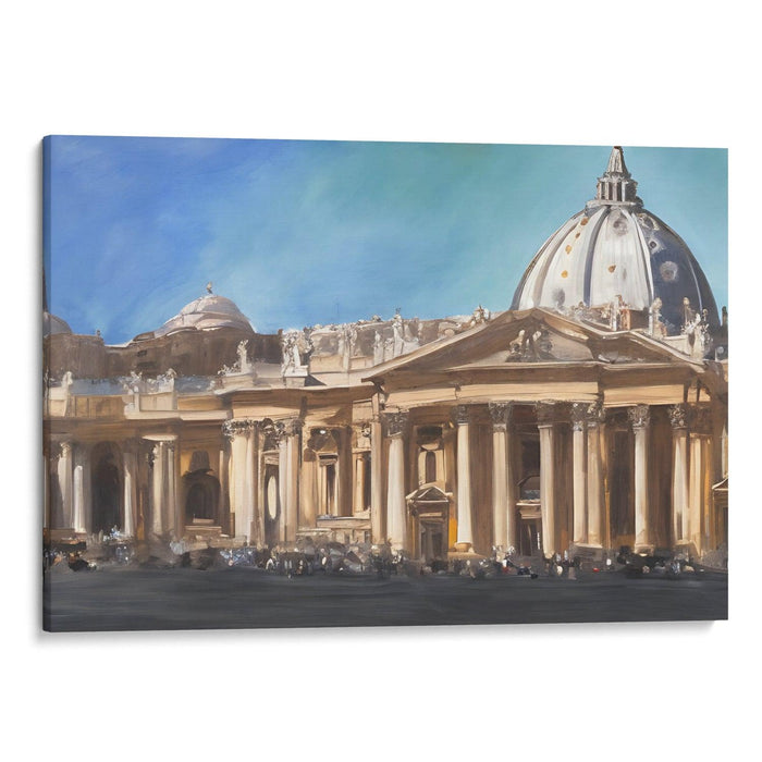 Abstract Colonnade of St. Peter's Basilica Print - Canvas Art Print by Kanvah