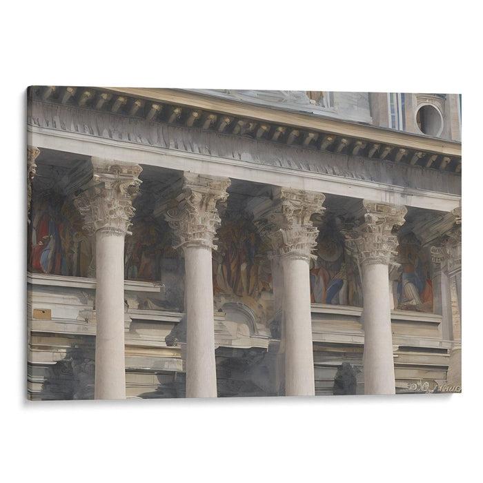 Abstract Colonnade of St. Peter's Basilica Print - Canvas Art Print by Kanvah