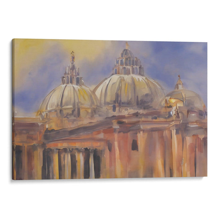 Abstract Colonnade of St. Peter's Basilica Print - Canvas Art Print by Kanvah