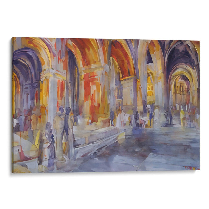 Abstract Colonnade of St. Peter's Basilica Print - Canvas Art Print by Kanvah