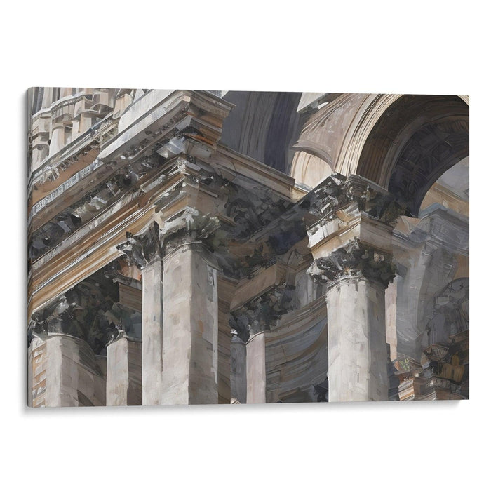 Abstract Colonnade of St. Peter's Basilica Print - Canvas Art Print by Kanvah