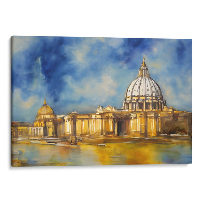 Abstract Colonnade of St. Peter's Basilica Print - Canvas Art Print by Kanvah