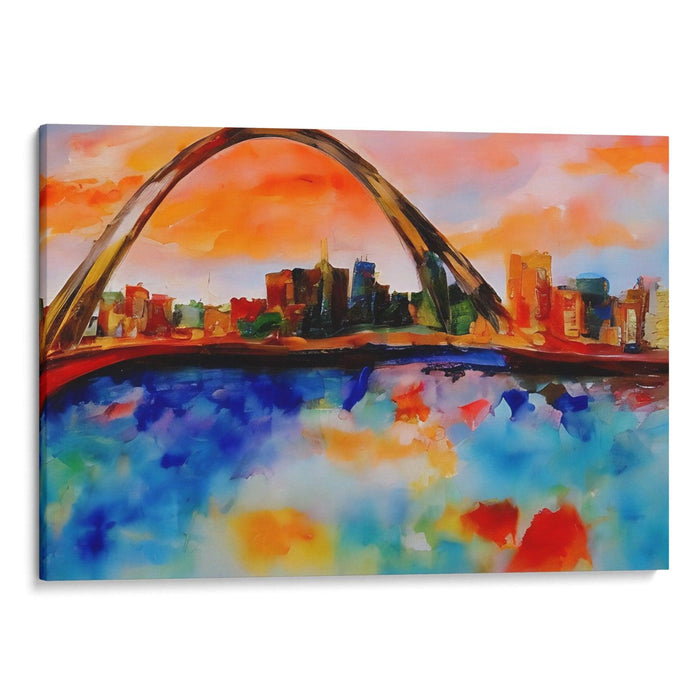 Abstract St. Louis Arch Print - Canvas Art Print by Kanvah