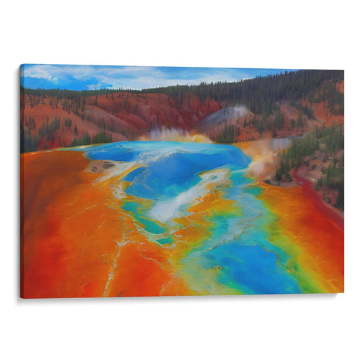 Abstract Yellowstone National Park Print - Canvas Art Print by Kanvah