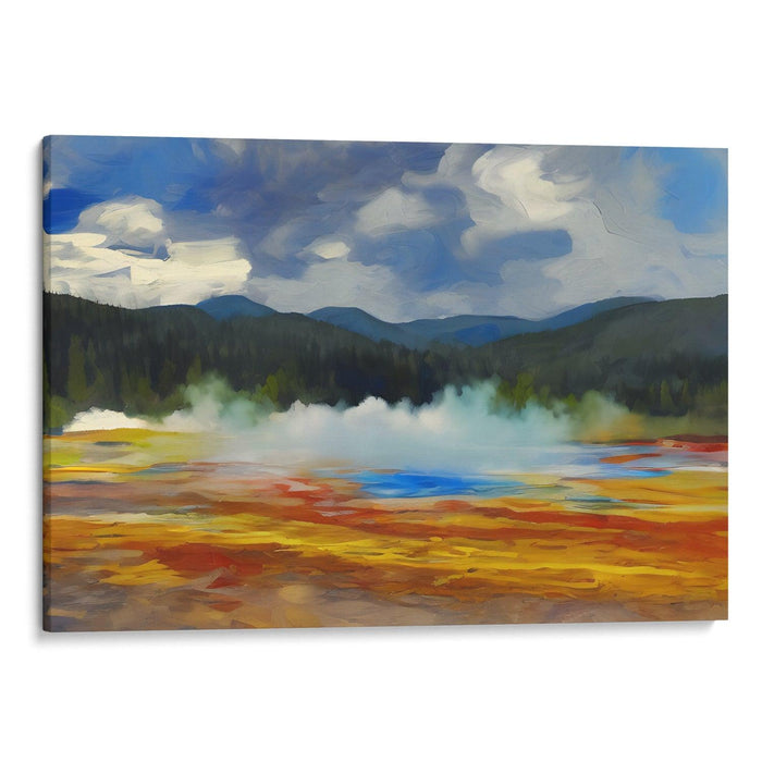 Abstract Yellowstone National Park Print - Canvas Art Print by Kanvah