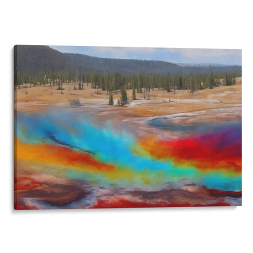 Abstract Yellowstone National Park Print - Canvas Art Print by Kanvah