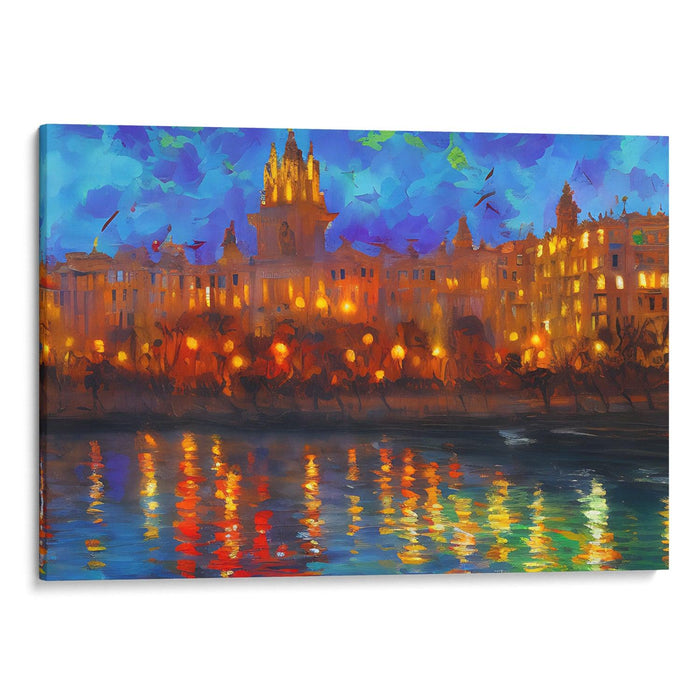 Impressionism Barcelona Print - Canvas Art Print by Kanvah