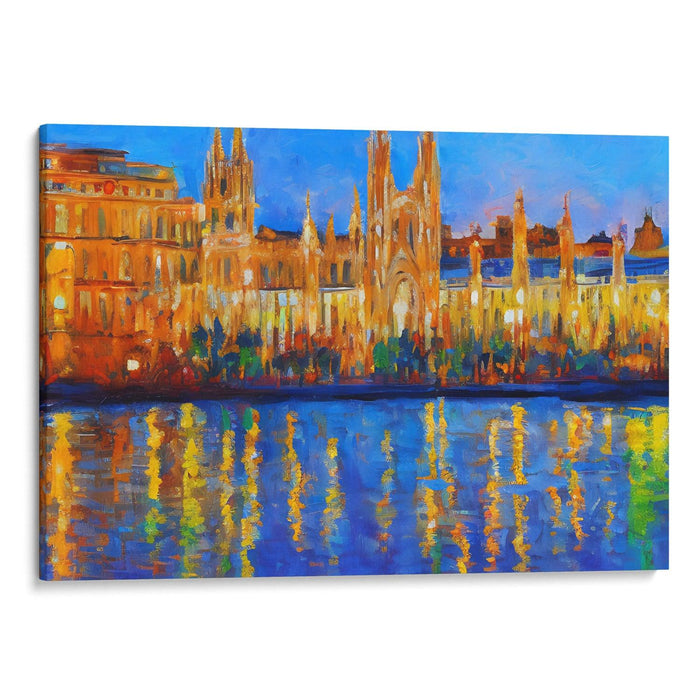 Impressionism Barcelona Print - Canvas Art Print by Kanvah