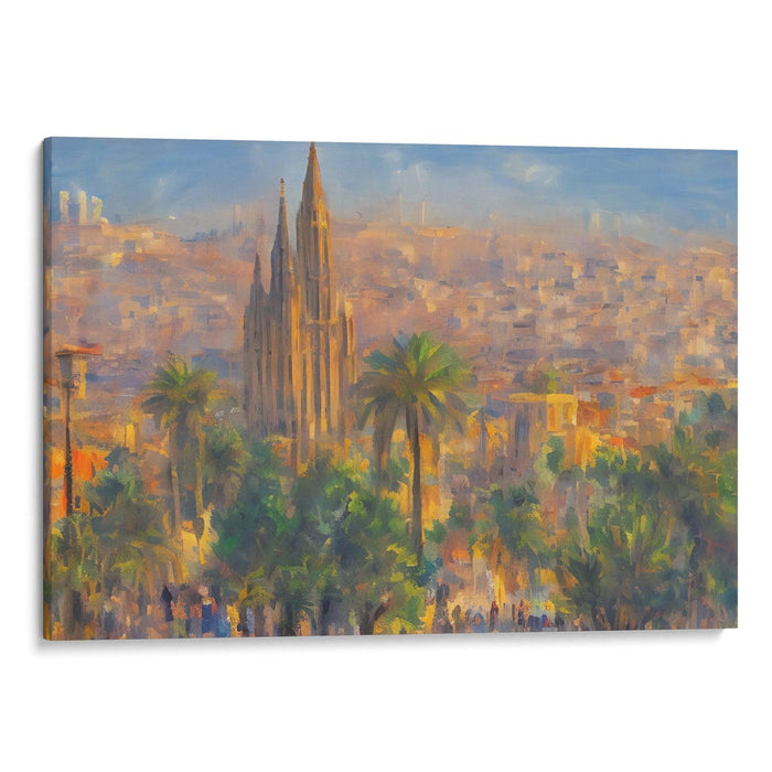 Impressionism Barcelona Print - Canvas Art Print by Kanvah