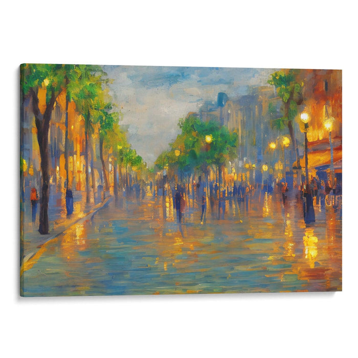 Impressionism Barcelona Print - Canvas Art Print by Kanvah