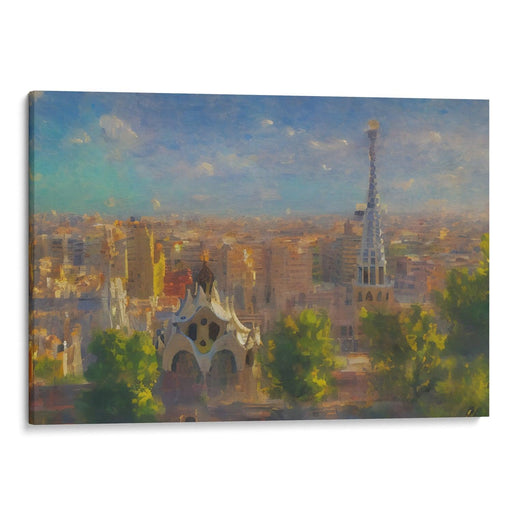 Impressionism Barcelona Print - Canvas Art Print by Kanvah