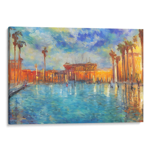 Impressionism Barcelona Print - Canvas Art Print by Kanvah