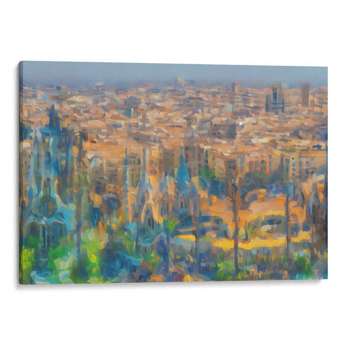 Impressionism Barcelona Print - Canvas Art Print by Kanvah