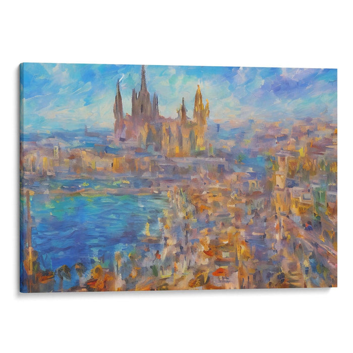 Impressionism Barcelona Print - Canvas Art Print by Kanvah