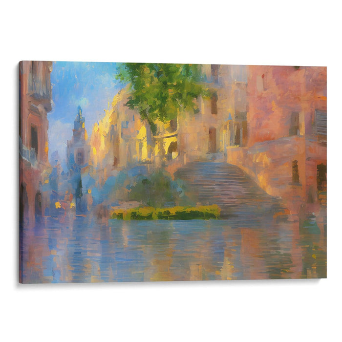 Impressionism Barcelona Print - Canvas Art Print by Kanvah